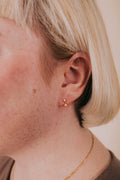 cubic zirconia with pearl dangle stud earring