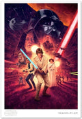 a star wars art piece featuring the main characters and scenes from the first ever star wars movie.