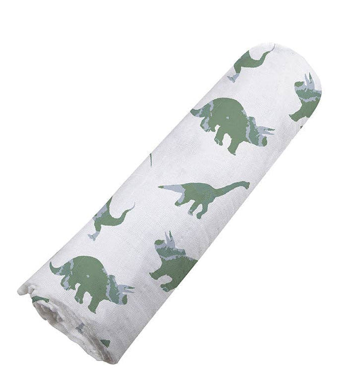 BABY - Granite Green Dinosaurs Cotton Swaddle