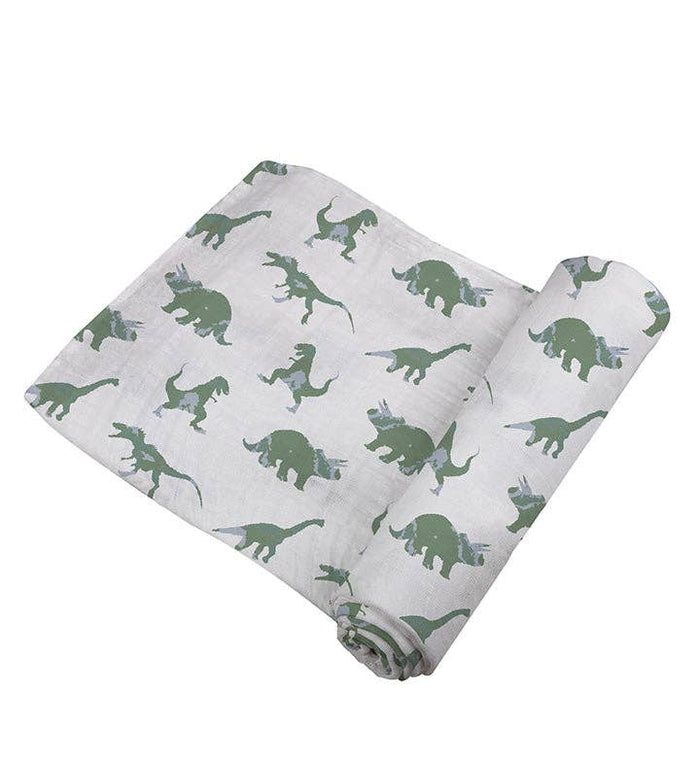 BABY - Granite Green Dinosaurs Cotton Swaddle