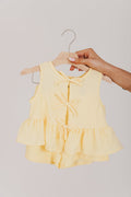 yellow baby short set with bows