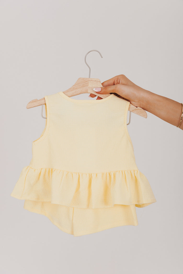 yellow baby short set with bows