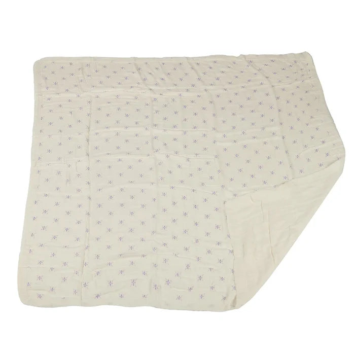 BABY - Lavender Flower And White Bamboo Muslin Blanket