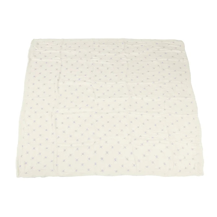 BABY - Lavender Flower And White Bamboo Muslin Blanket