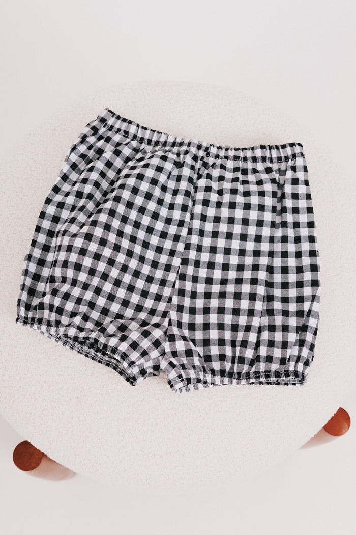baby black and white gingham set bottom