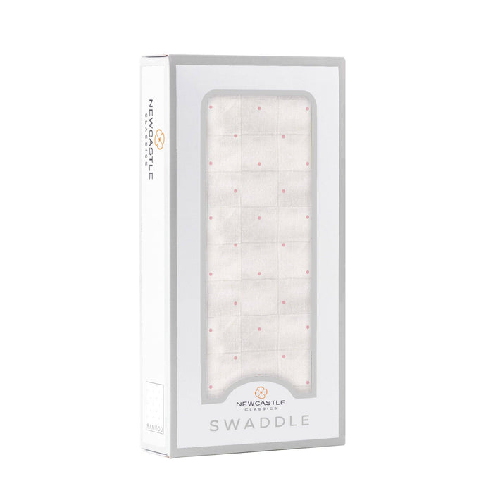 BABY - Pink Polka Dot Bamboo Muslin Swaddle