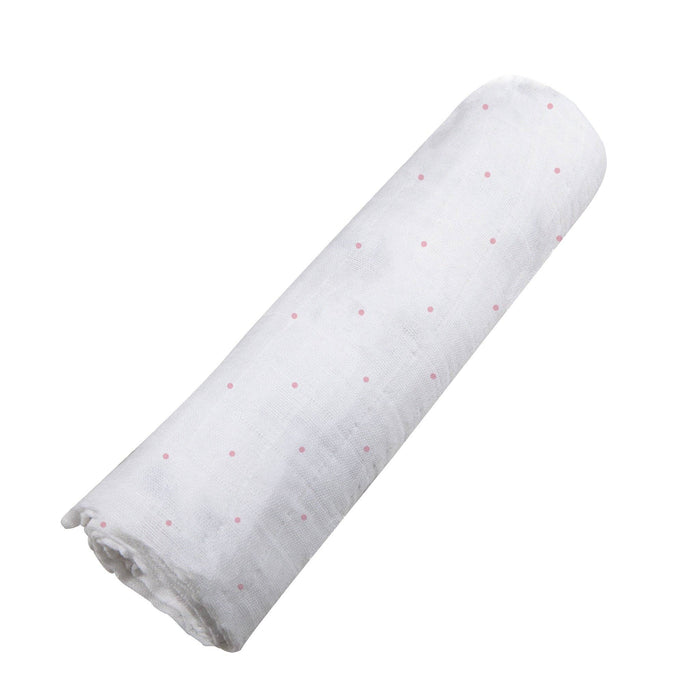 BABY - Pink Polka Dot Bamboo Muslin Swaddle