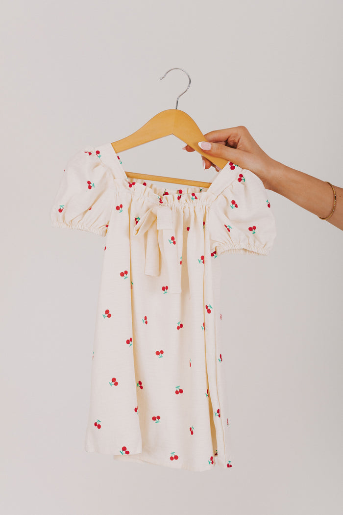 baby dress with cherry print