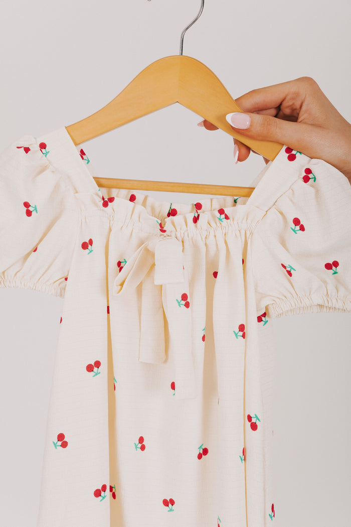 baby dress with cherry print