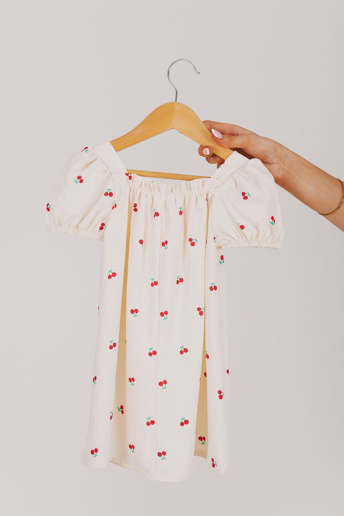 baby dress with cherry print