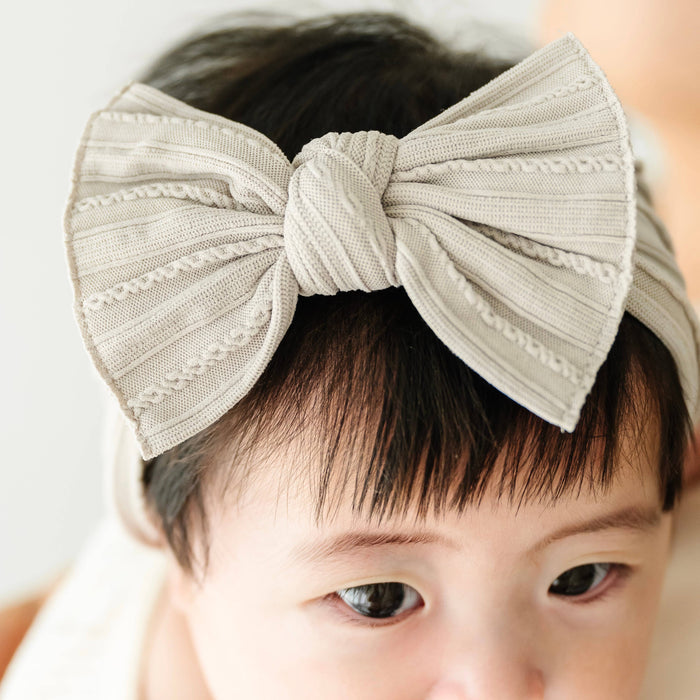 BABY BLING - Cable Knit Knot soft nylon headband