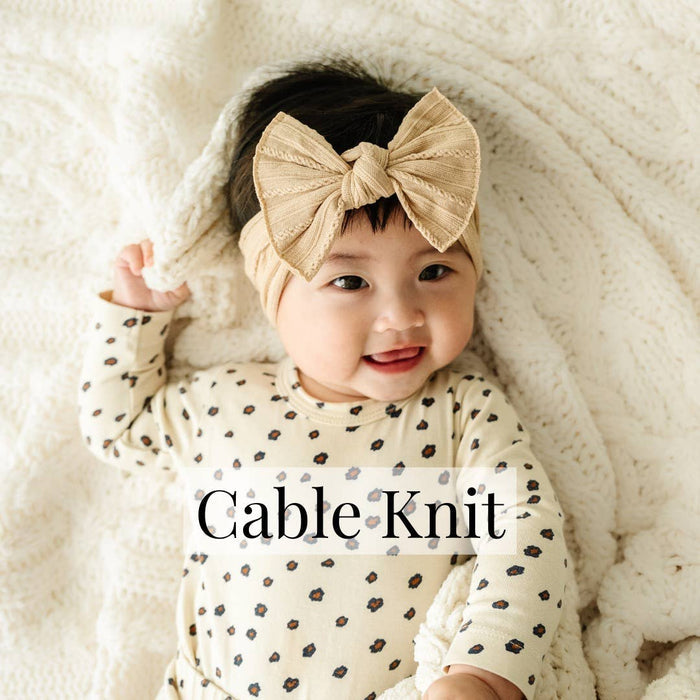 BABY BLING - Cable Knit Knot soft nylon headband
