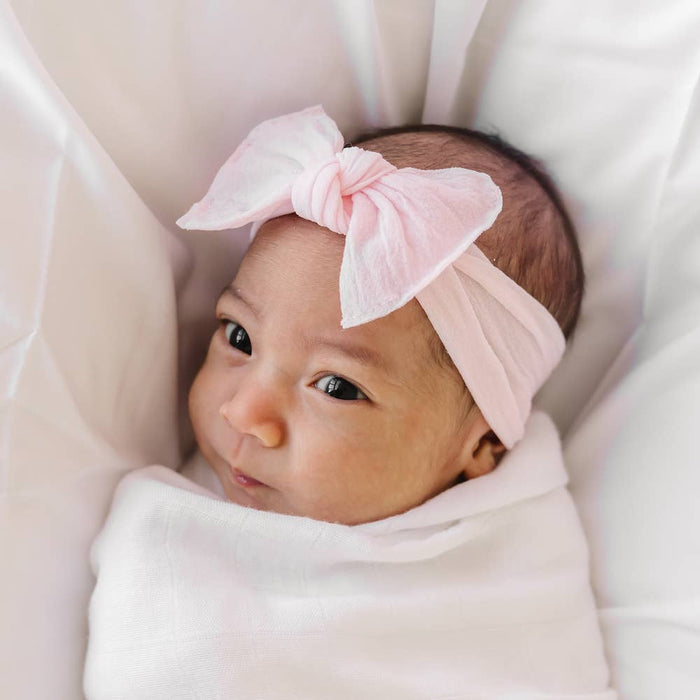 BABY BLING - Itty Bitty Knot Small Soft Nylon Bow Headband