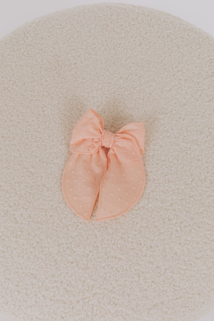 BABY BLING - POINTED BIG BELLE CLIP: Clipped Dot Tropical Peach