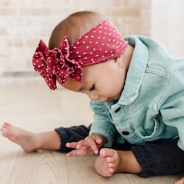 BABY BLING - Shabby Dot FAB-BOW-LOUS® soft nylon bow headband