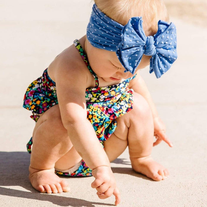 BABY BLING - Shabby Dot FAB-BOW-LOUS® soft nylon bow headband