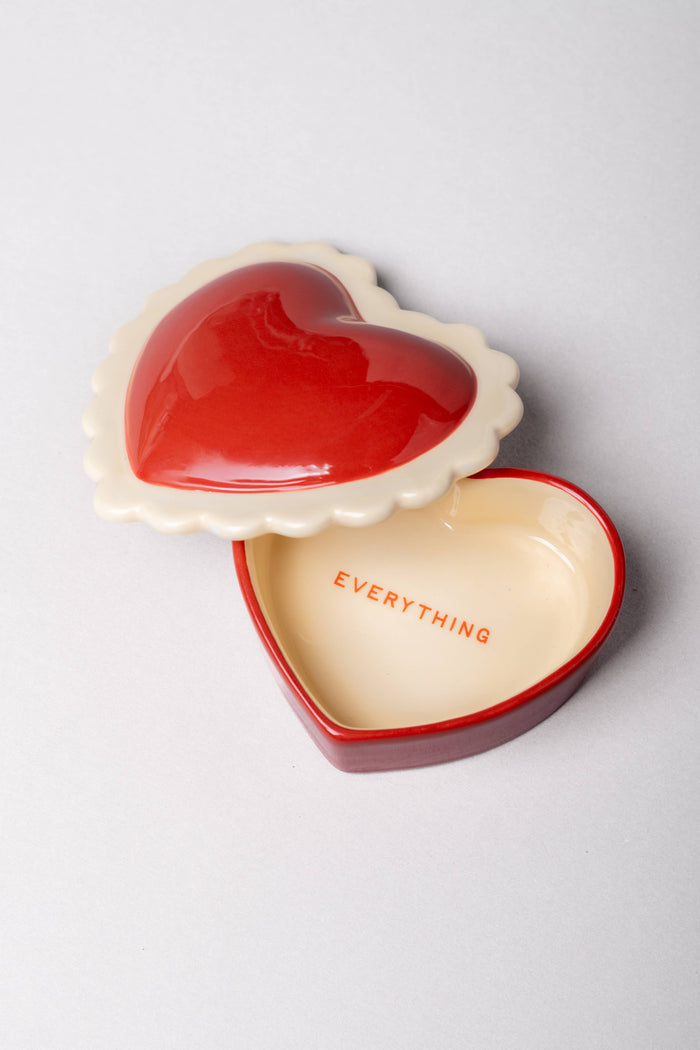 red heart trinket box open interior lid