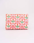 BANDO - Quilted Pouch, Pink Tile Floral