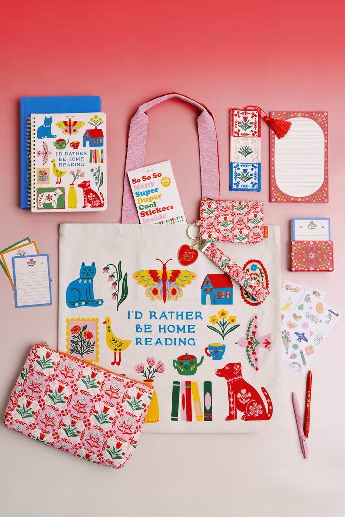 BANDO - Quilted Pouch, Pink Tile Floral