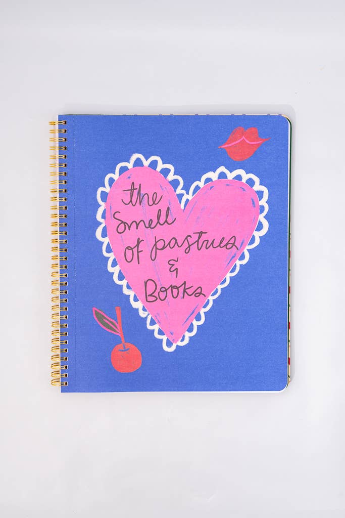 large notebook with surprise page the smell of pastries and books
