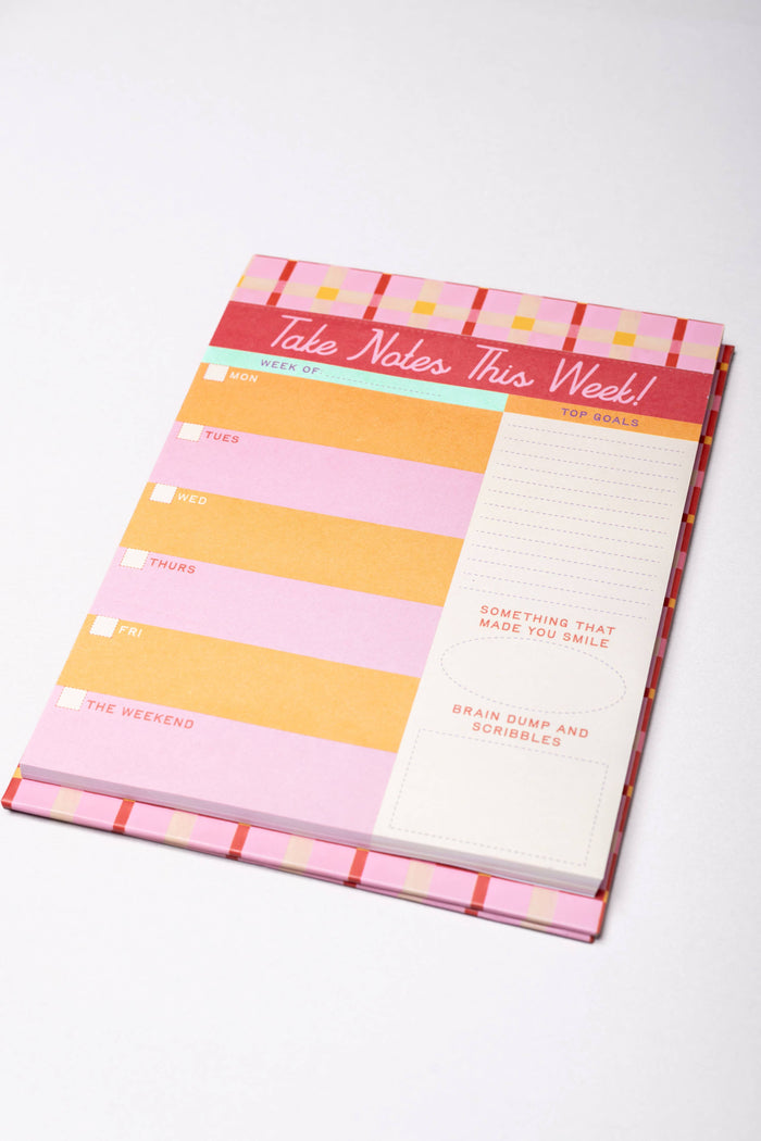 weekly planner pink and orange