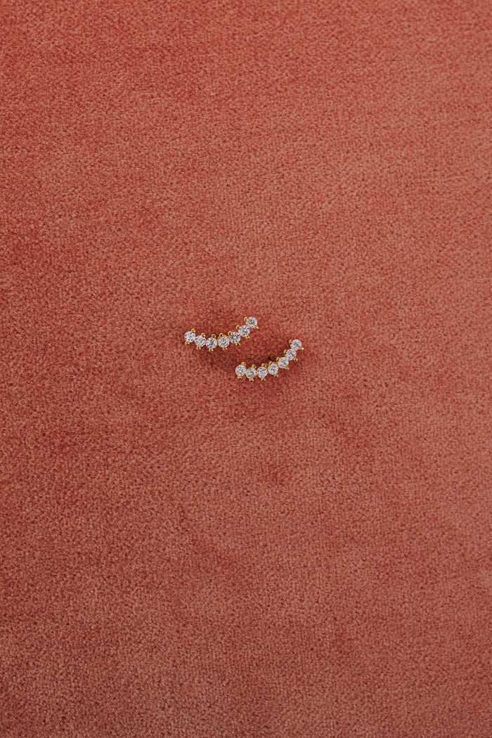 curved zirconia studded earring flatlay 2