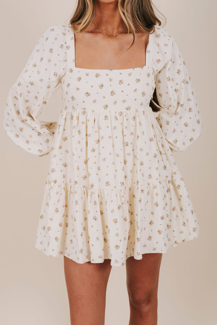 mini dusty pink floral dress detail