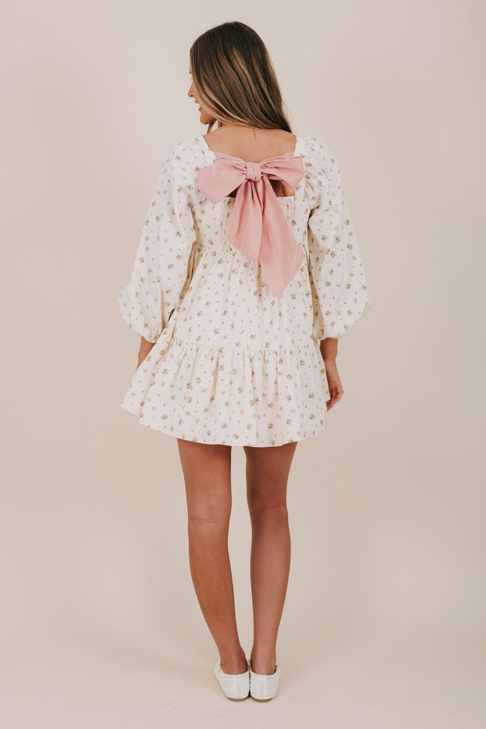 mini dusty pink floral dress back