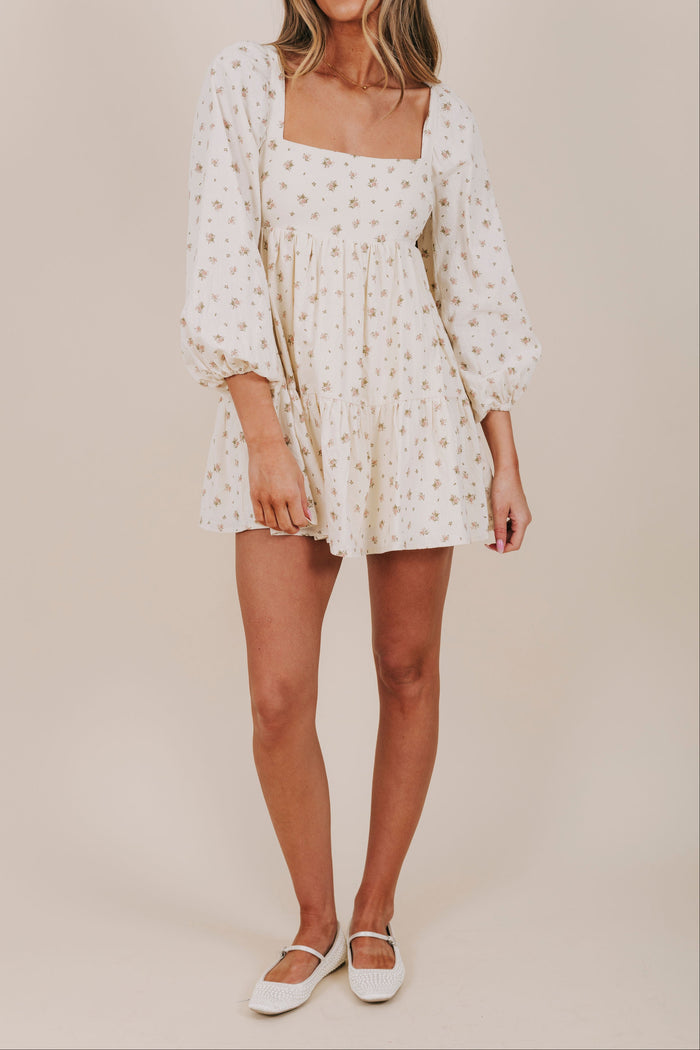 mini dusty pink floral dress front