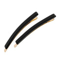 Bobby Pin Pair on Gold Wire Classic - Black