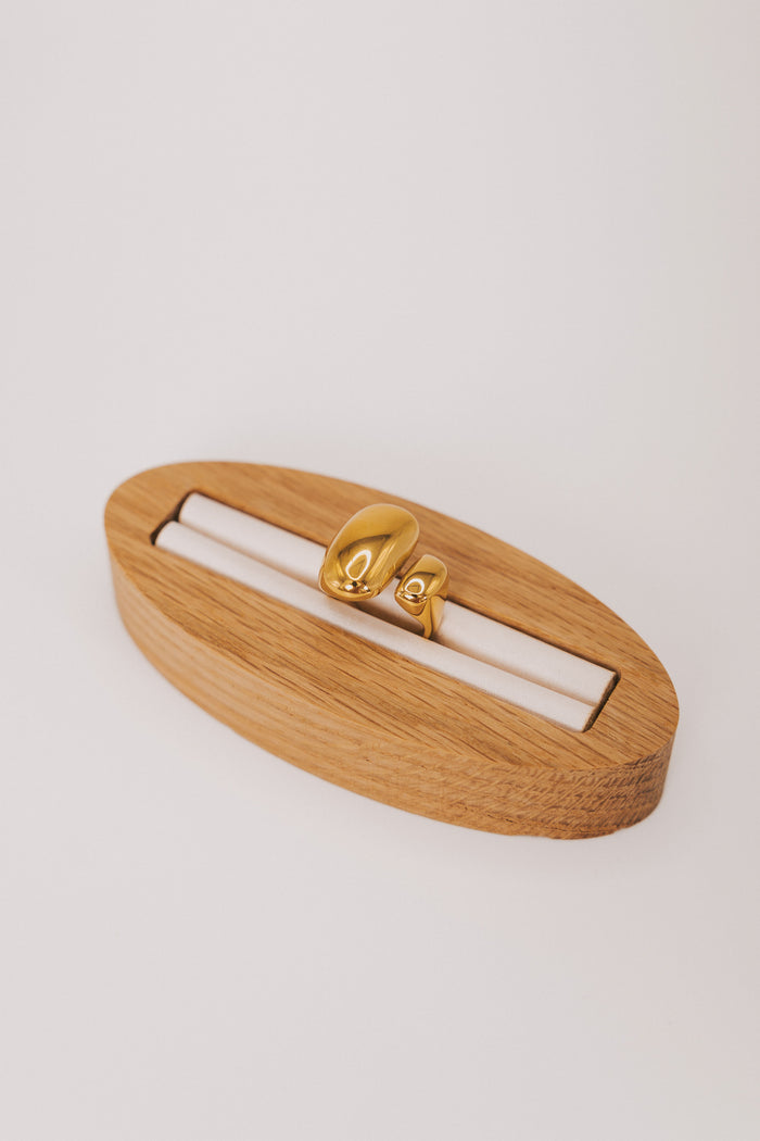 gold chunky asymmetric ring