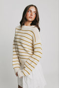 striped knit oversized sweater