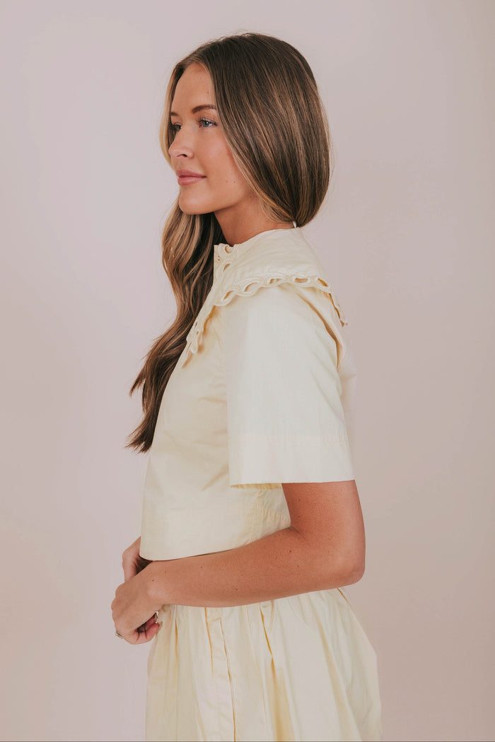 yellow peter pan collar blouse side