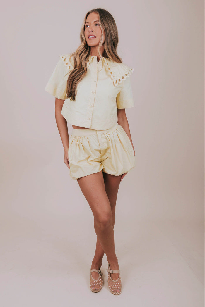 yellow peter pan collar blouse full