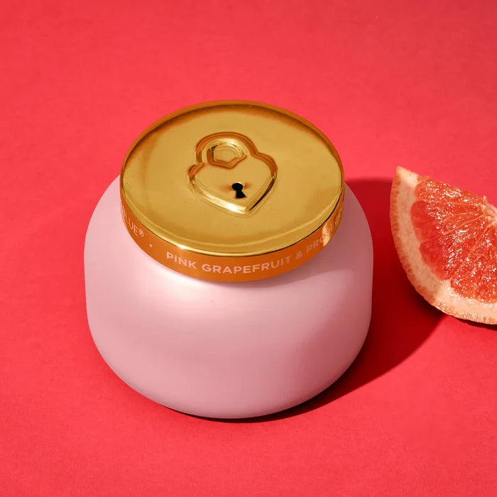 CAPRI BLUE - Pink Grapefruit & Prosecco Love Lock Signature Candle, 19 oz