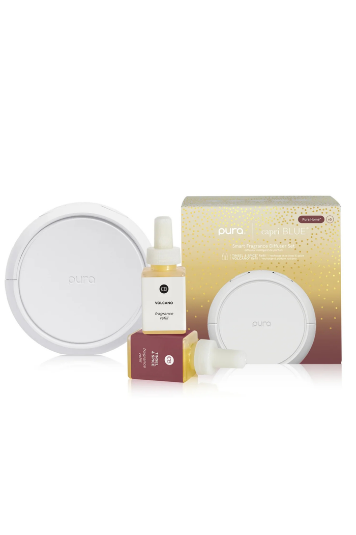 CAPRI BLUE - Pura V5 Smart Home Diffuser Kit, Volcano + Tinsel & Spice