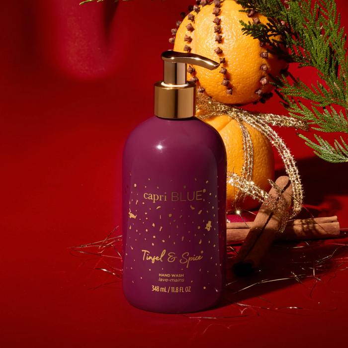 capri blue tinsel and spice glimmer hand wash lifestyle