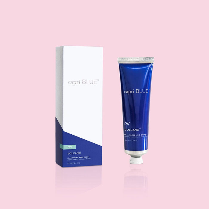 Blue tube and box of capri BLUE Volcano hand cream lotion.
