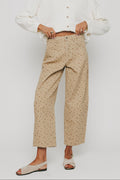brown floral barrel jeans