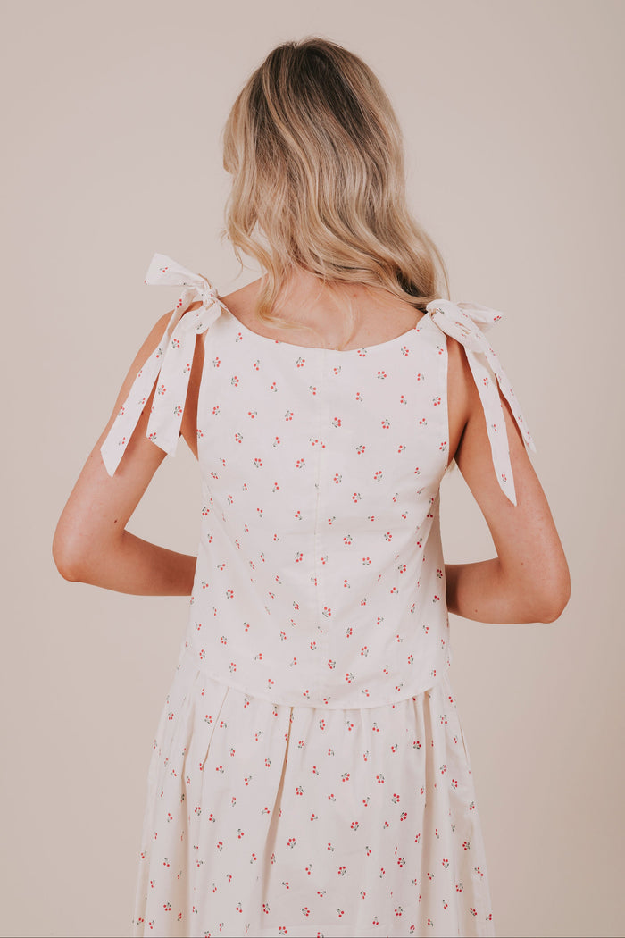 cherry tied sleeveless top back