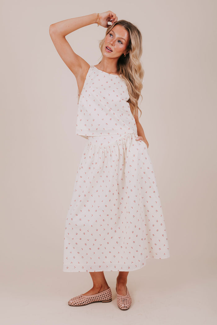 cherry tied sleeveless top full