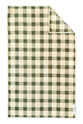 Green and beige plaid microfiber hand towel