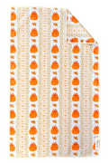 Microfiber hand towel with orange pumpkin pattern on a white background