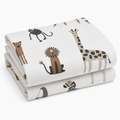 Cuddle Collection Two pack Cot Jersey Fitted Sheets Animal Kingdom 60x120cm
