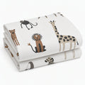 Cuddle Collection Two pack Moses Basket/Pram Fitted Sheets Animal Kingdom 73x30cm