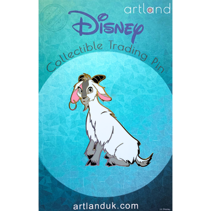 A collectible trading pin featuring the character Djali from The Hunchback of Notre Dame.
