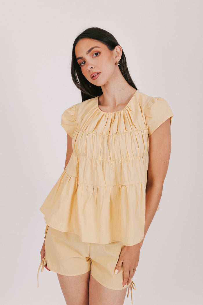 tiered yellow top