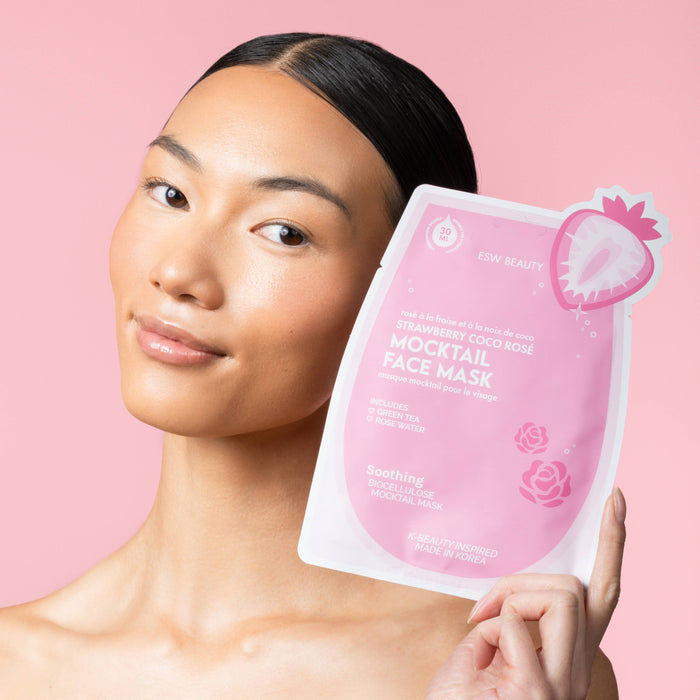 ESW BEAUTY - Strawberry Coco Rosé Soothing Biocellulose Mocktail Mask