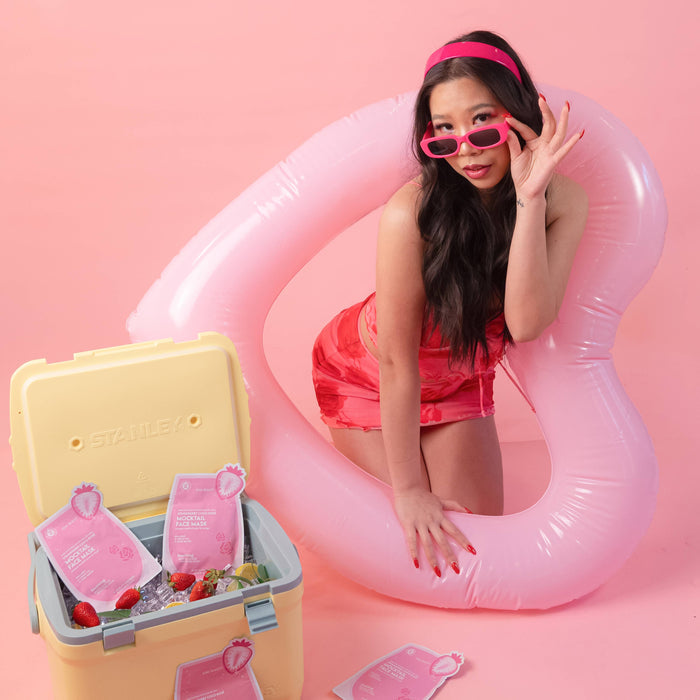 ESW BEAUTY - Strawberry Coco Rosé Soothing Biocellulose Mocktail Mask