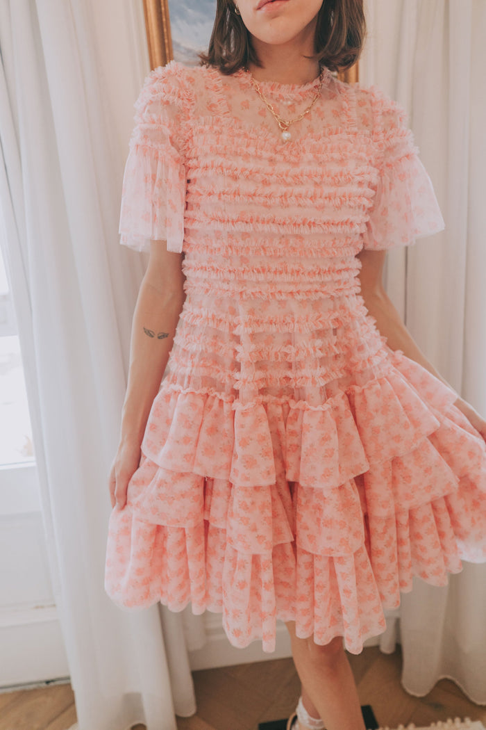 EXCLUSIVE - Cherry Blossom Ripple Dress